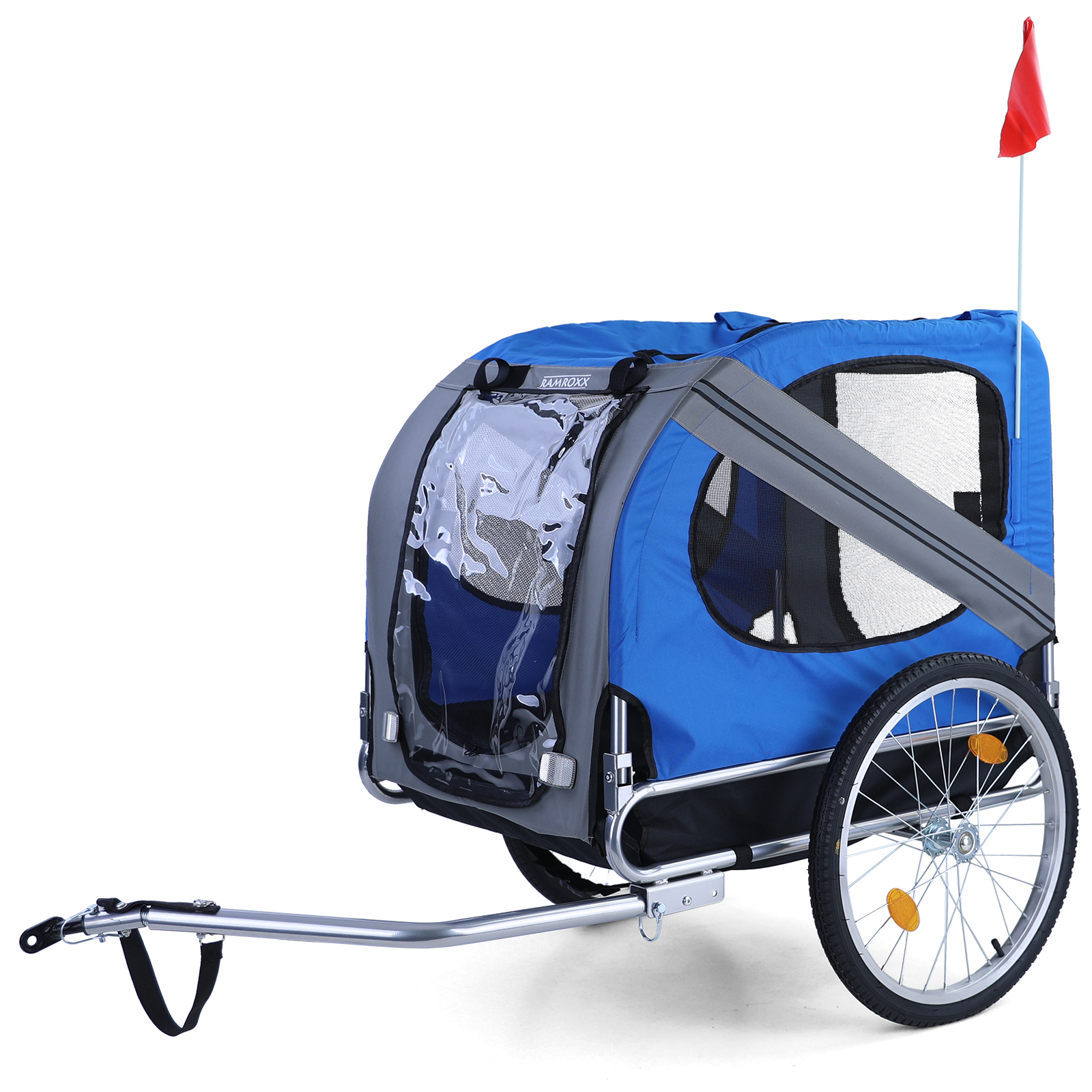 Fahrrad Anhänger / Hunde Anhänger klappbar für Haustiere bis 40Kg BLAU in Top Qualität!