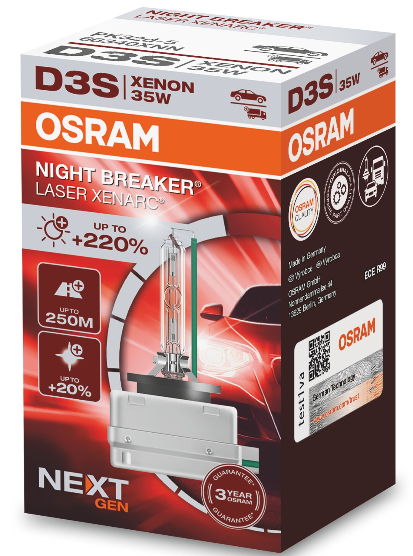 1 Stück OSRAM NIGHT BREAKER LASER Lampen Birnen für Xenon Scheinwerfer / Fassung D3s