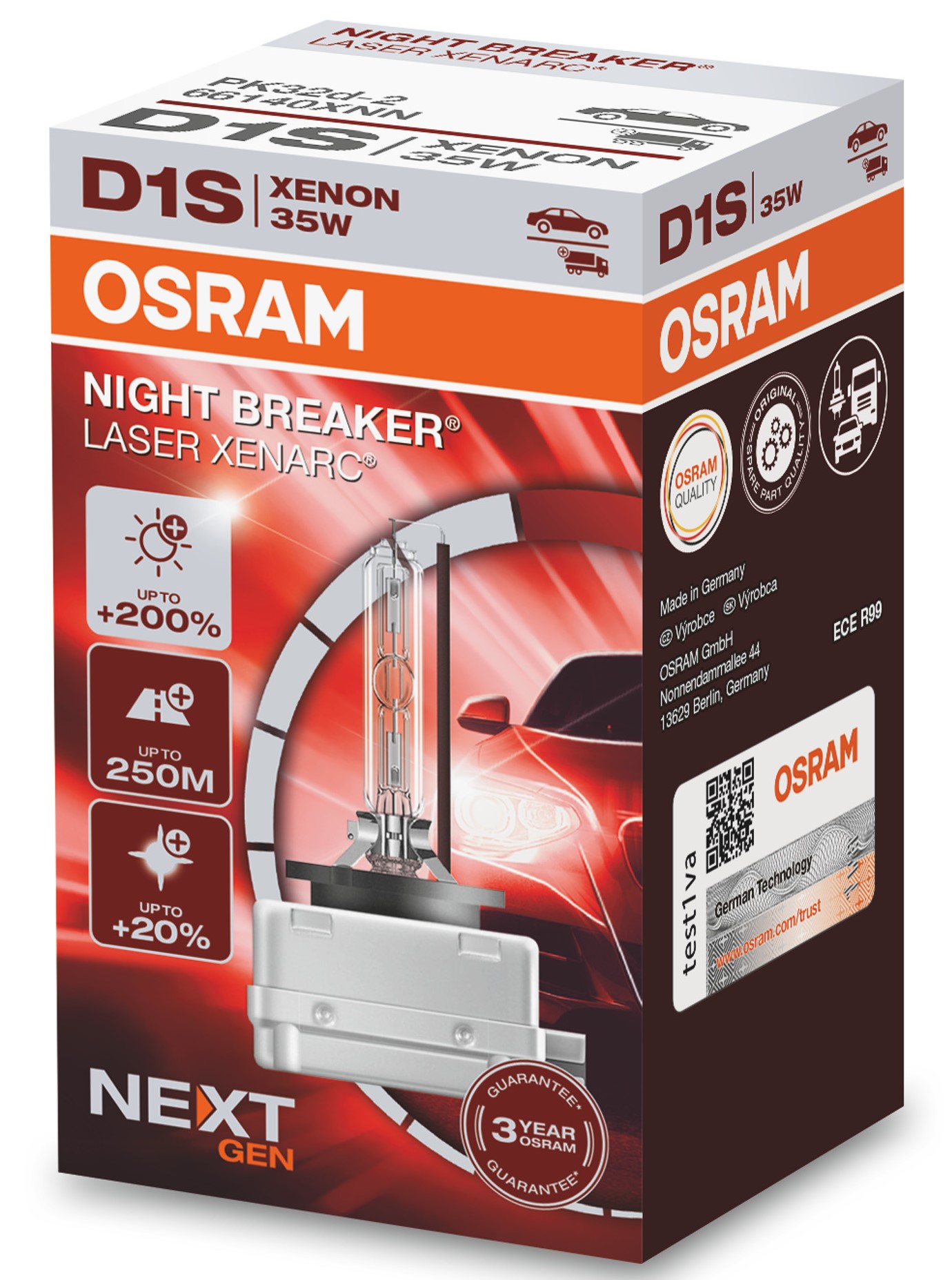 1 Stück OSRAM NIGHT BREAKER LASER Lampen Birnen für Xenon Scheinwerfer / Fassung D1s
