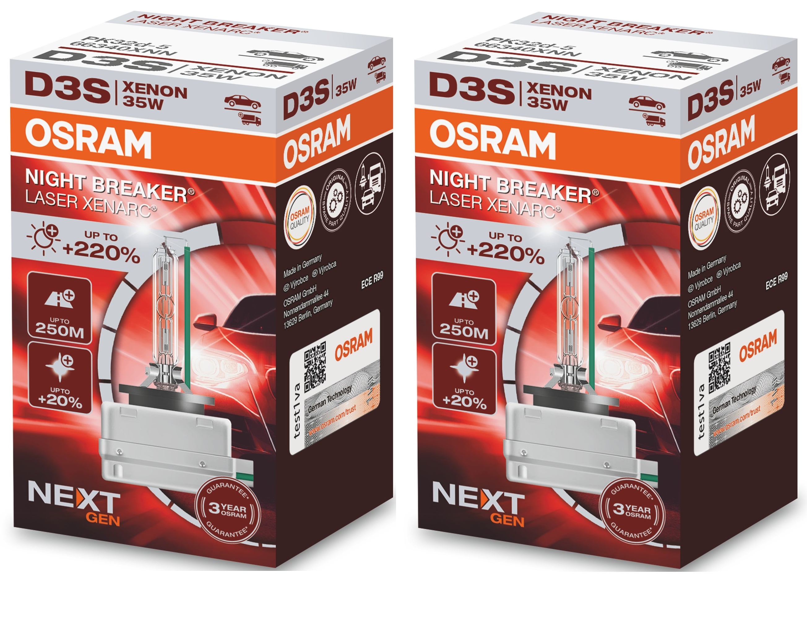 2 Stück OSRAM NIGHT BREAKER LASER Lampen Birnen für Xenon Scheinwerfer / Fassung D3s