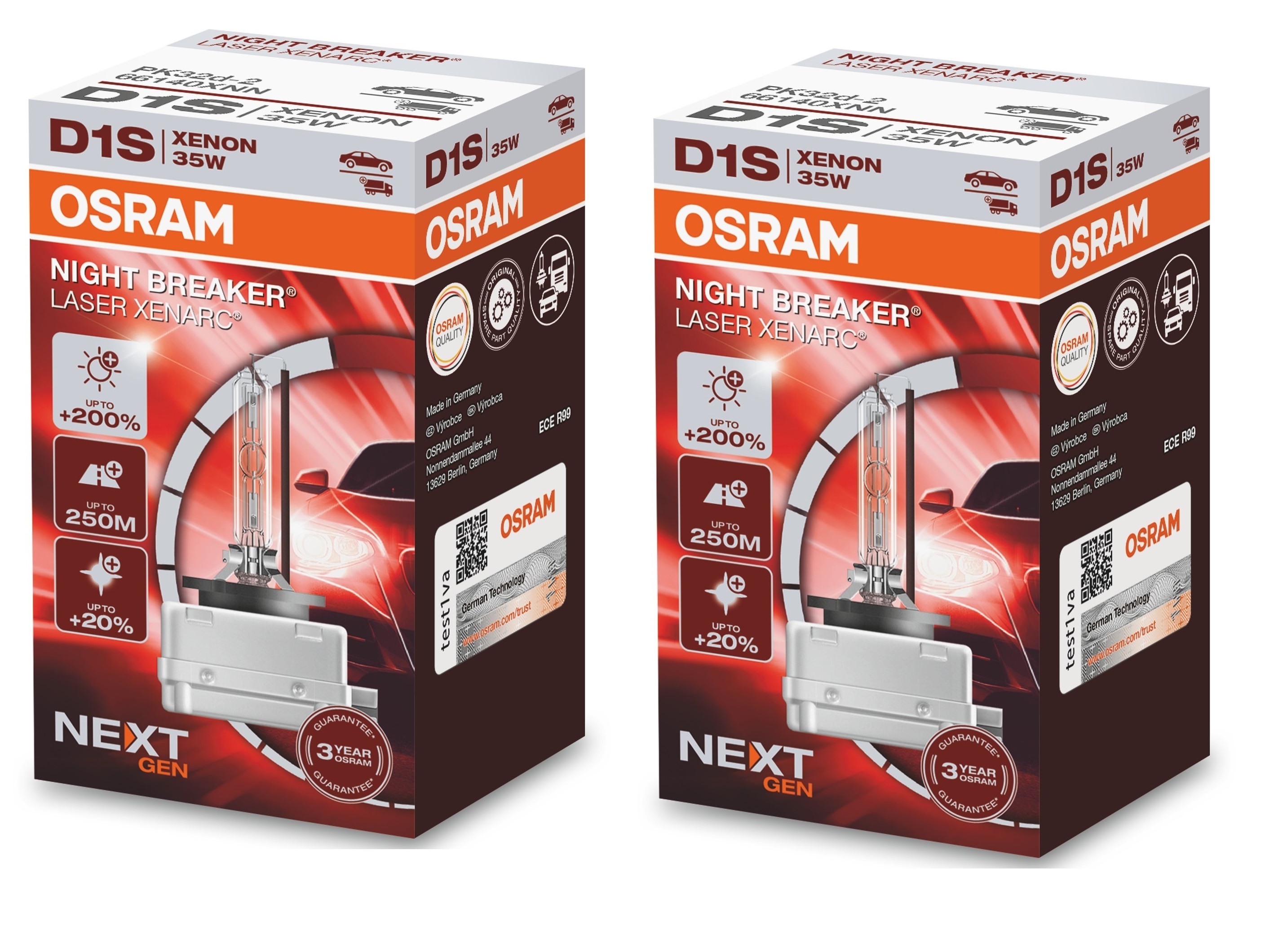 2 Stück OSRAM NIGHT BREAKER LASER Lampen Birnen für Xenon Scheinwerfer / Fassung D1s