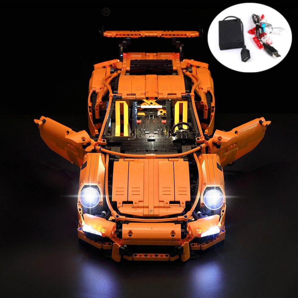 LED-Beleuchtungsset Licht-Set / Akku-Box / passend für Lego Porsche 911 GT3 RS 42056 und 20001 Modell