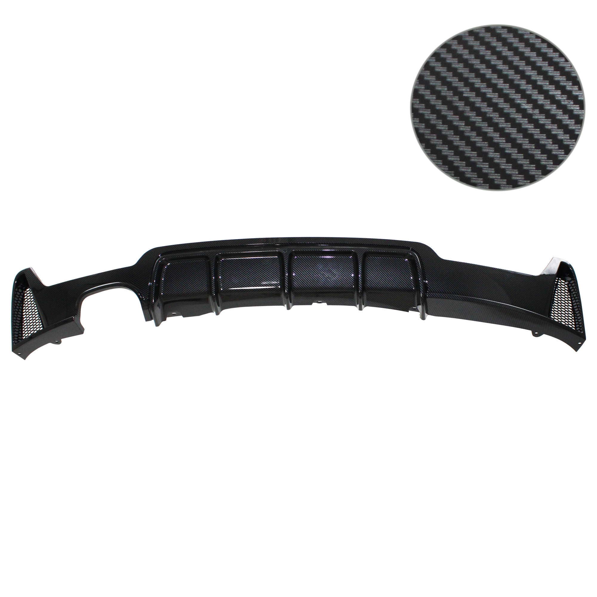 Heckdiffusor Diffusor Stoßstange Hinten Sport Look Doppelrohr Links Carbon Optik für BMW 4er F32 F33 F36 ab 2013-2021
