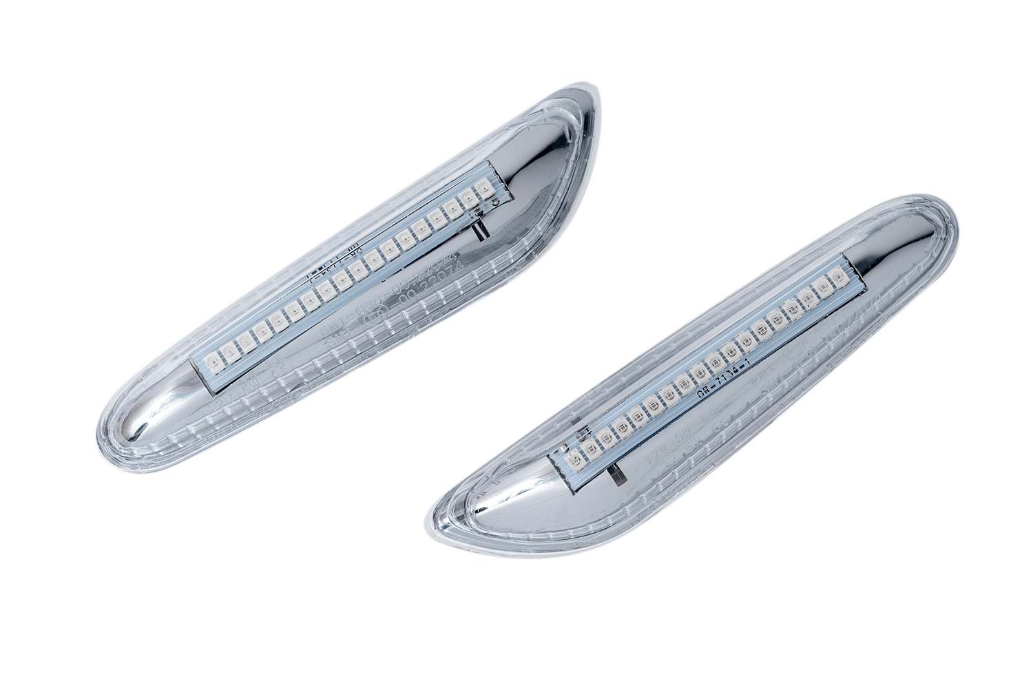 2x LED Seitenblinker Blinker in Chrom Silber SET für BMW 3er E46 / 5er E60 E61 / 1er E81 E87 E82 E88