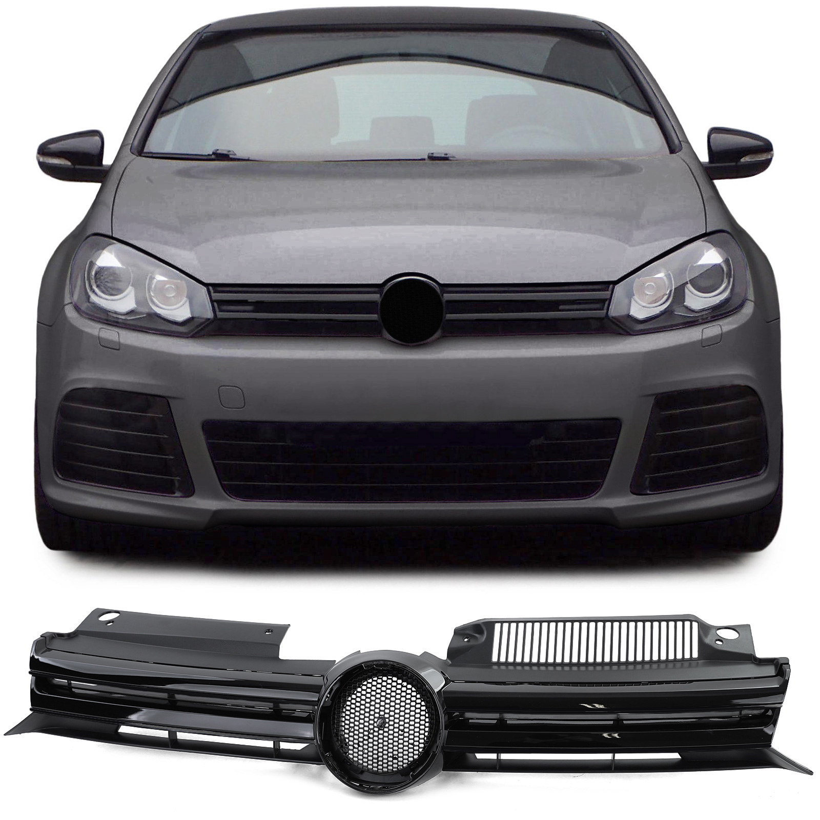 Kühlergrill Sportgrill Grill in Schwarz Glanz für VW Golf 6 VI ab 2008-2013