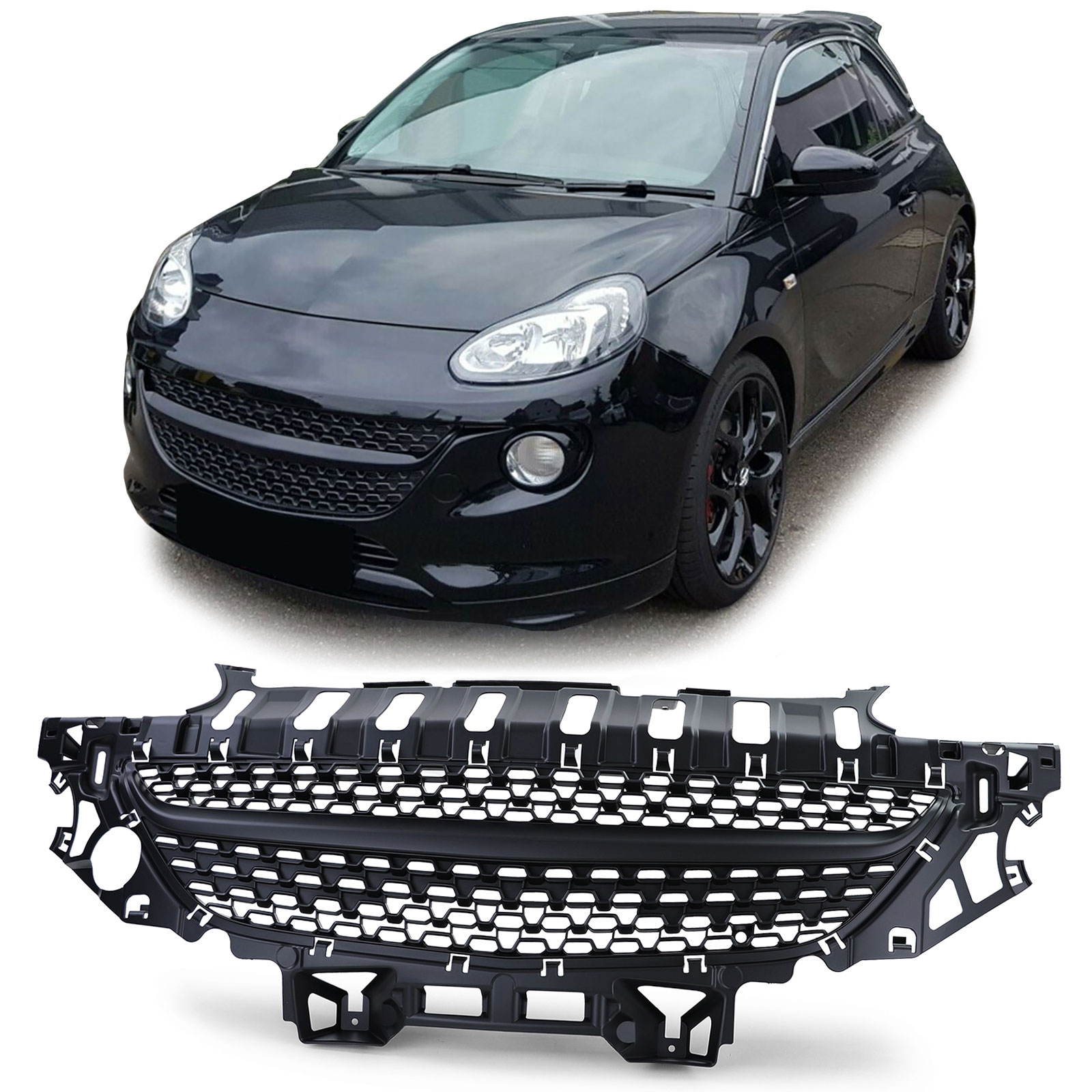 Kühlergrill Sportgrill Grill Schwarz für Opel Adam ab 2012-