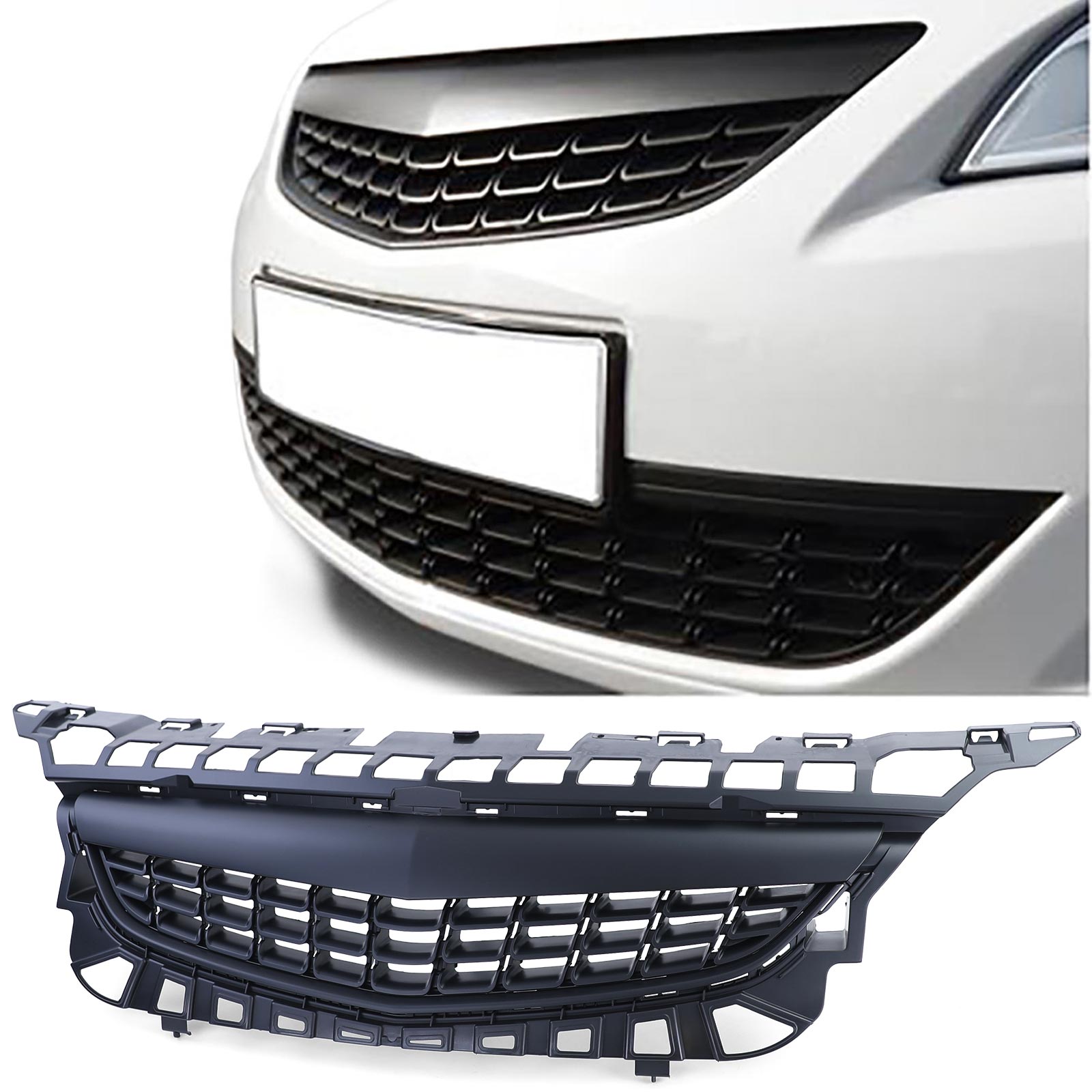 Kühlergrill Sportgrill Grill Schwarz für Opel Astra J 5-Türer ab 2009-2012