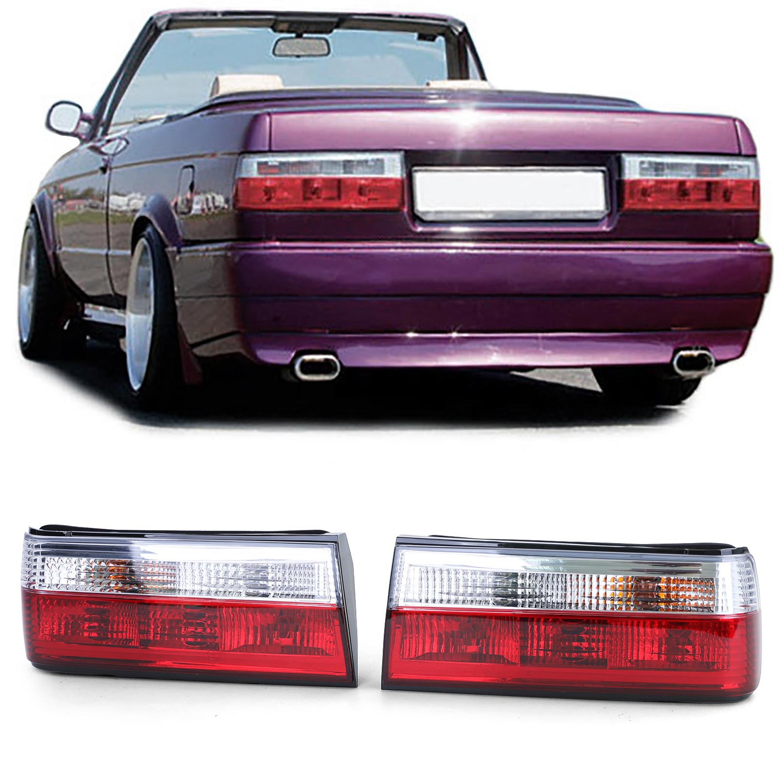 Rückleuchten Heckleuchten in Rot Klar für BMW 3er E30 Facelift