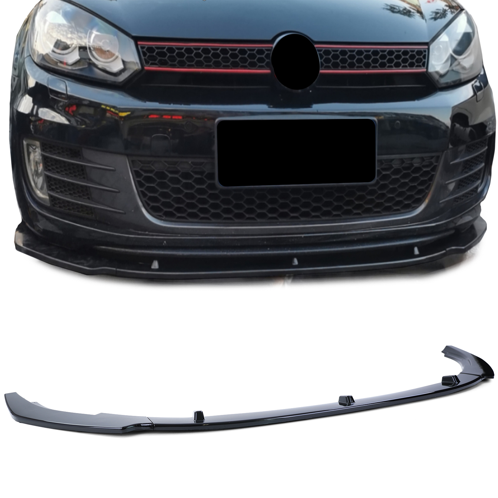 Frontspoiler Performance Spoiler Lippe Stoßstange in Schwarz Glanz für VW Golf 6 VI GTI 09-13