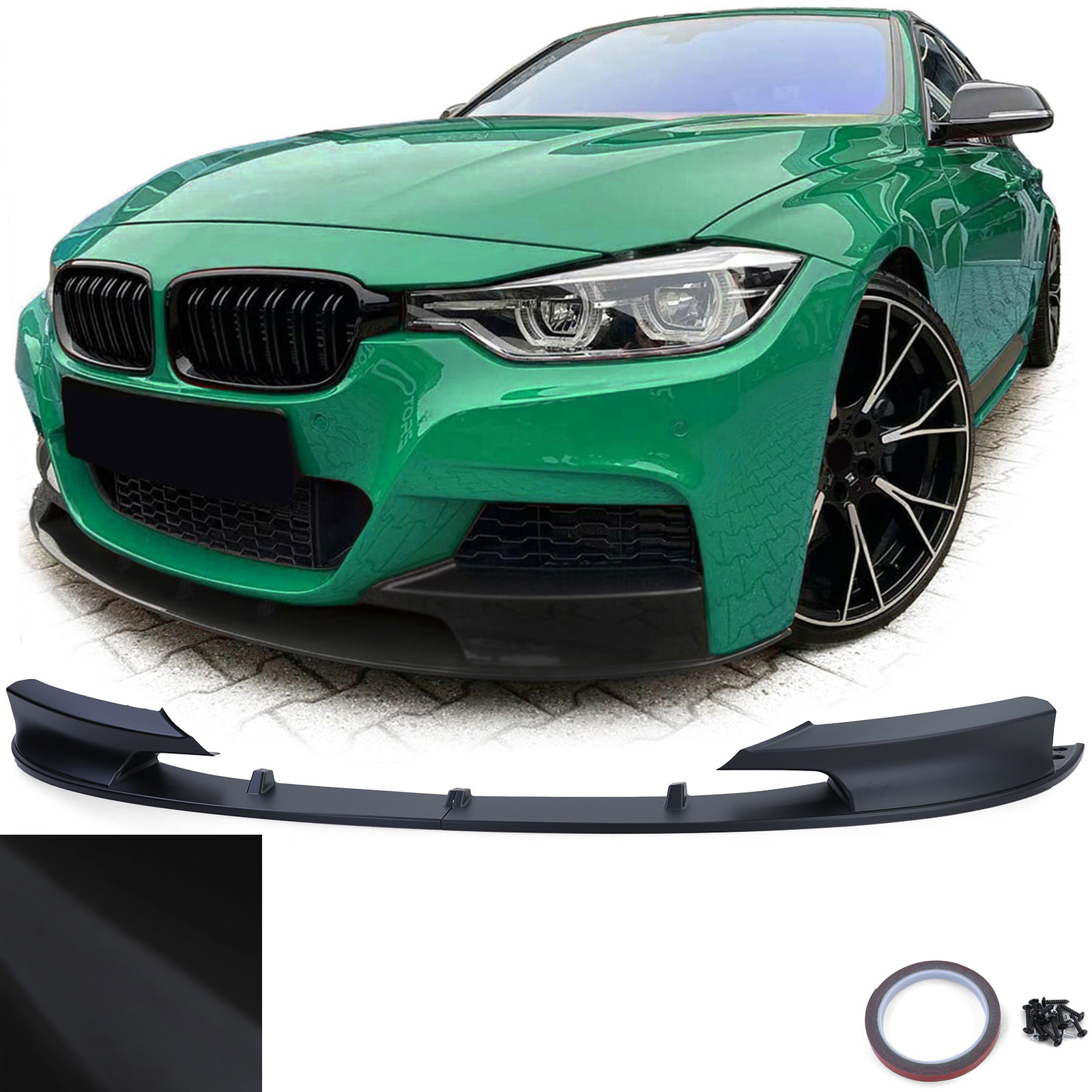 Frontspoiler Performance Spoiler Lippe Stoßstange in Schwarz Matt für BMW 3er F30 F31 ab 2011-2019 mit M-Paket