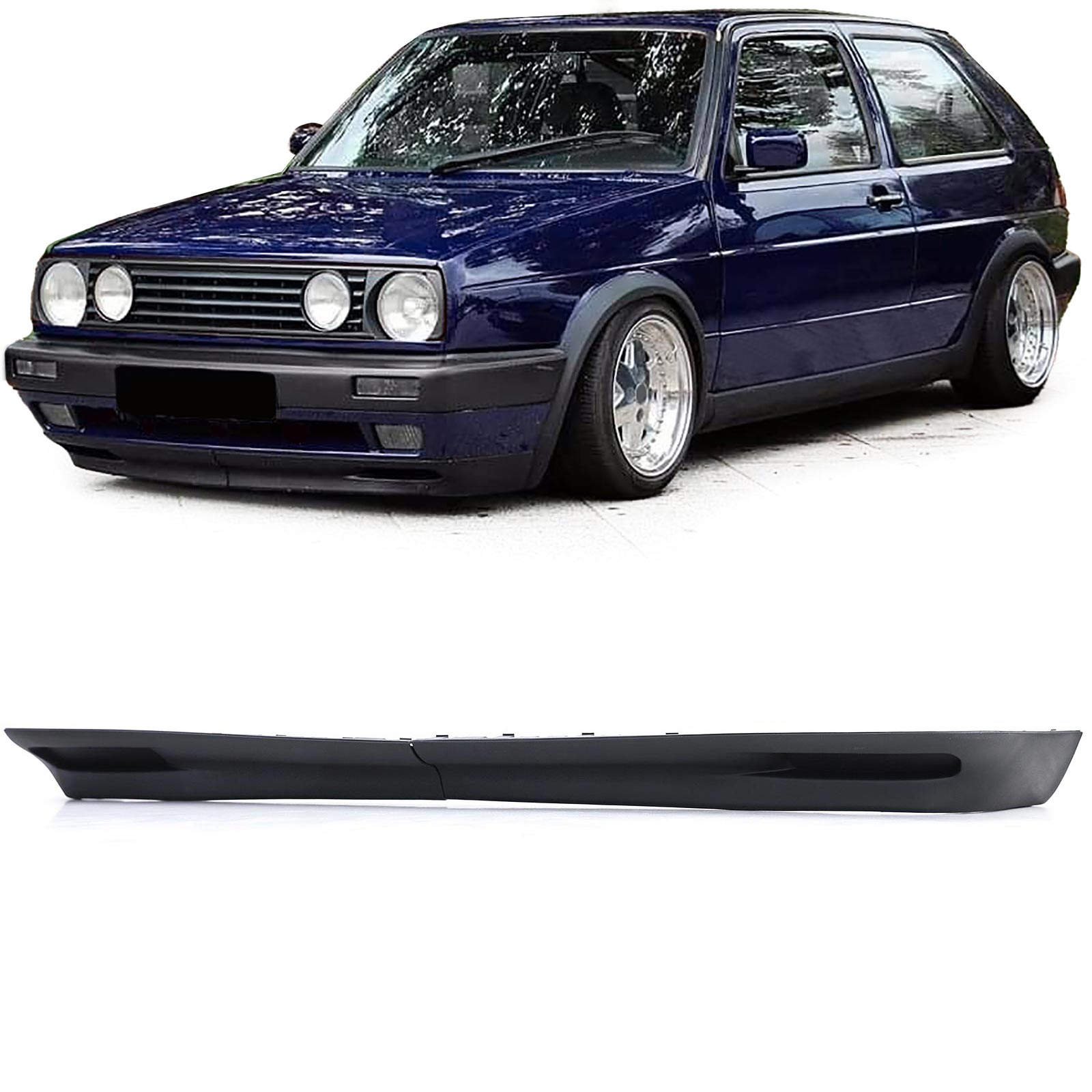 Frontspoiler Spoiler Lippe Stoßstange in Schwarz für VW Golf 2 GL GTI (breite Stoßstange) 1983-1992
