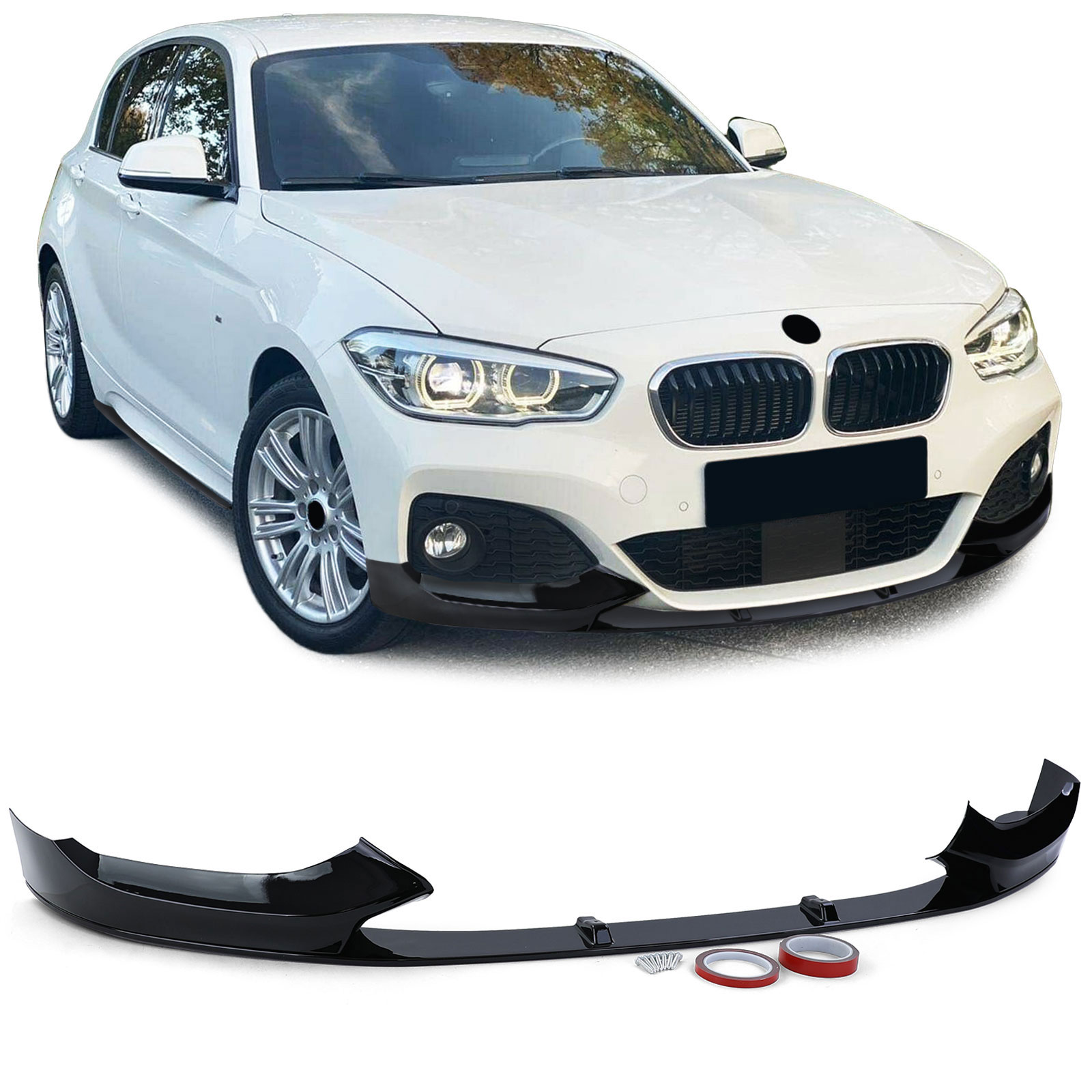 Frontspoiler Performance Spoiler Lippe Stoßstange in Schwarz Glanz für BMW F20 F21 LCI ab 2015-2019 mit M-Paket