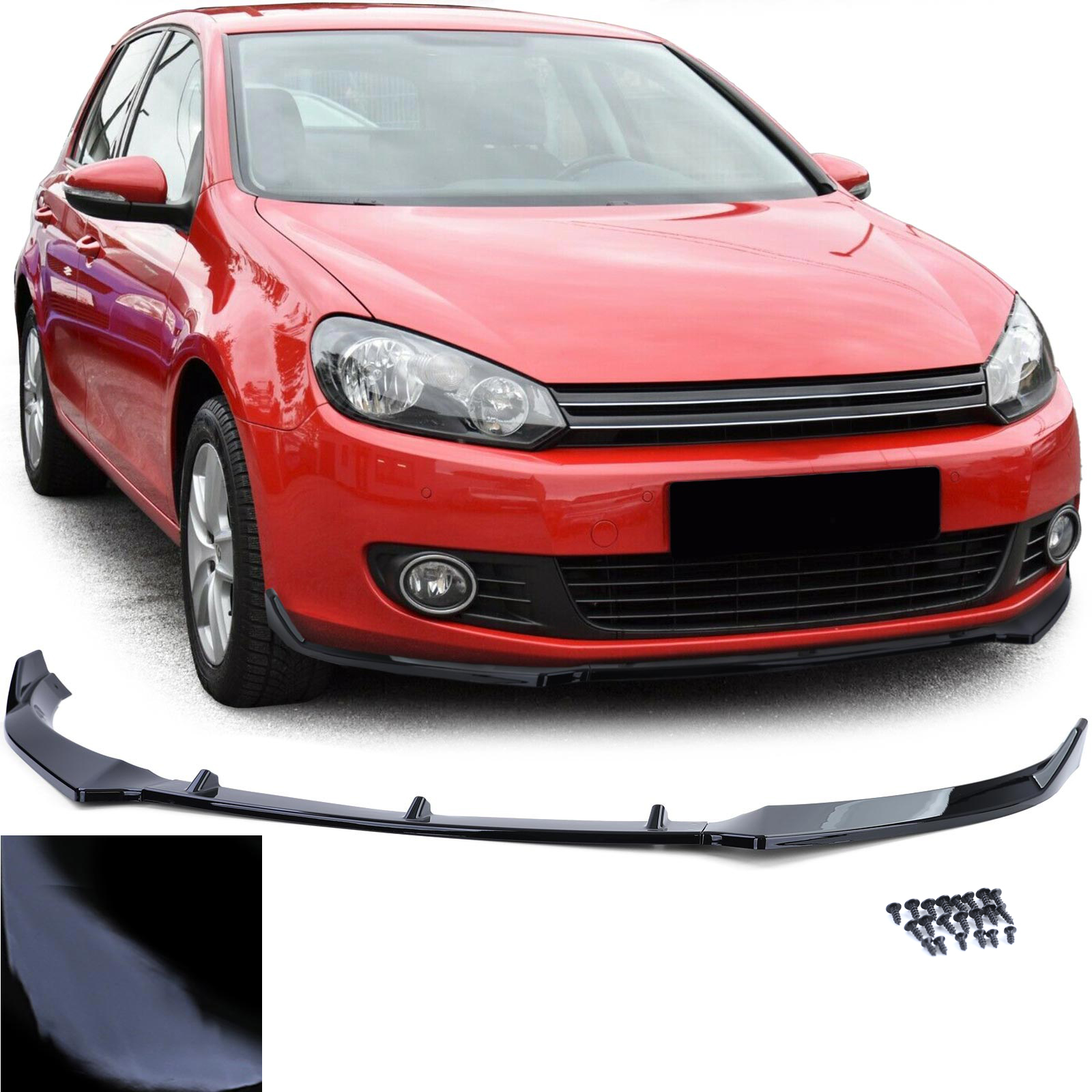 Frontspoiler Performance Spoiler Lippe Schwarz Glanz für VW Golf 6 VI ab 2008-2012