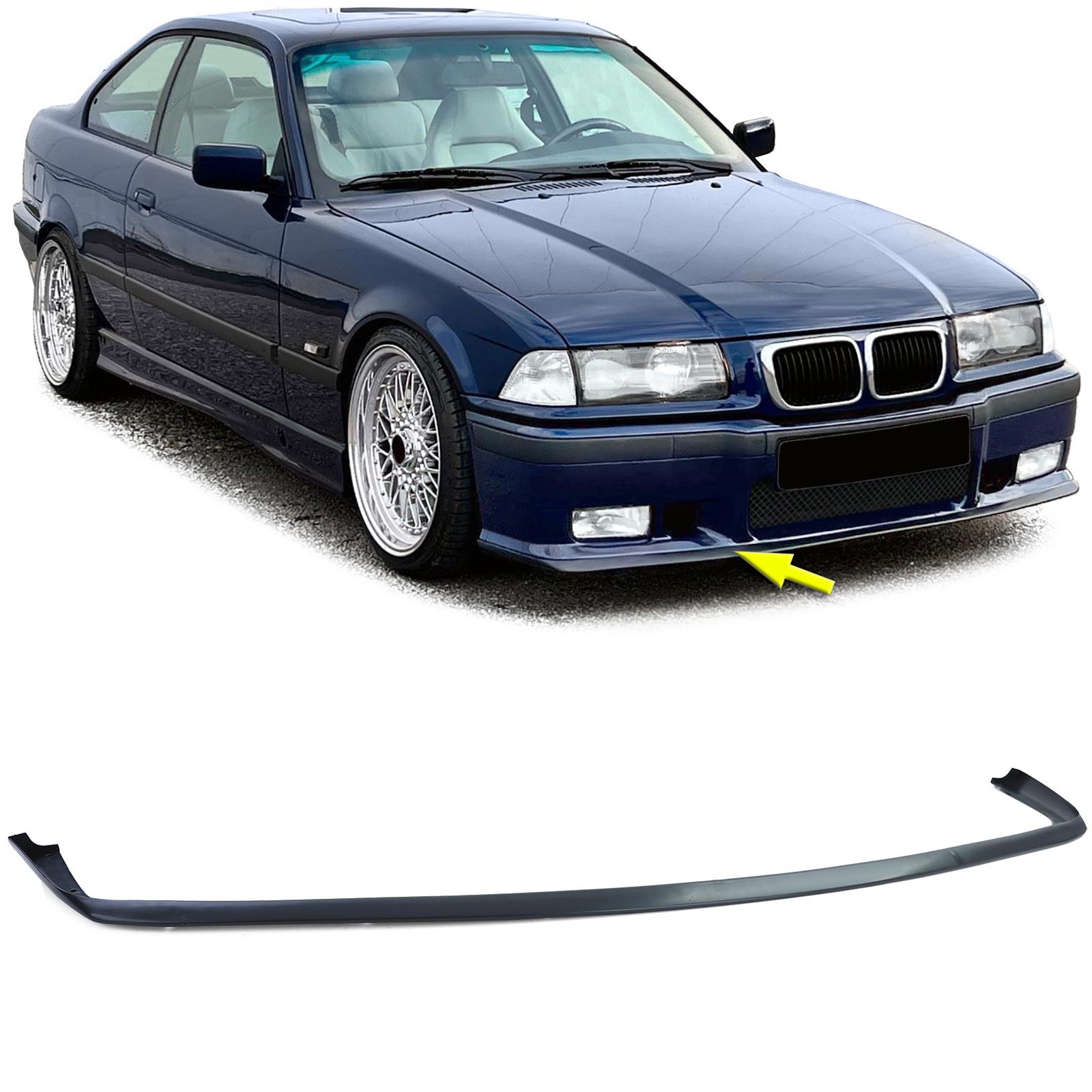 Frontspoiler Spoiler Lippe Stoßstange Schwarz 51112251767 für BMW 3er E36 1990-1999 nur mit M-Paket