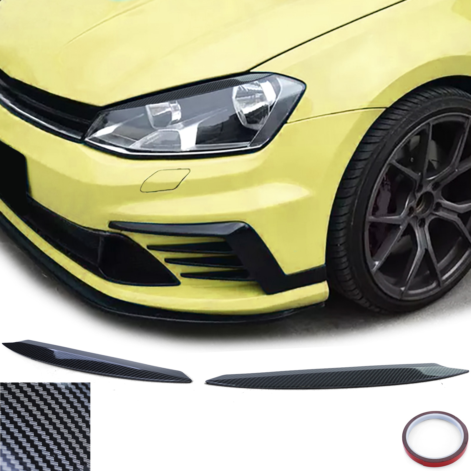 Scheinwerferblenden Böser Blick Carbon Optik für VW Golf 7 VII ab 2012-2021