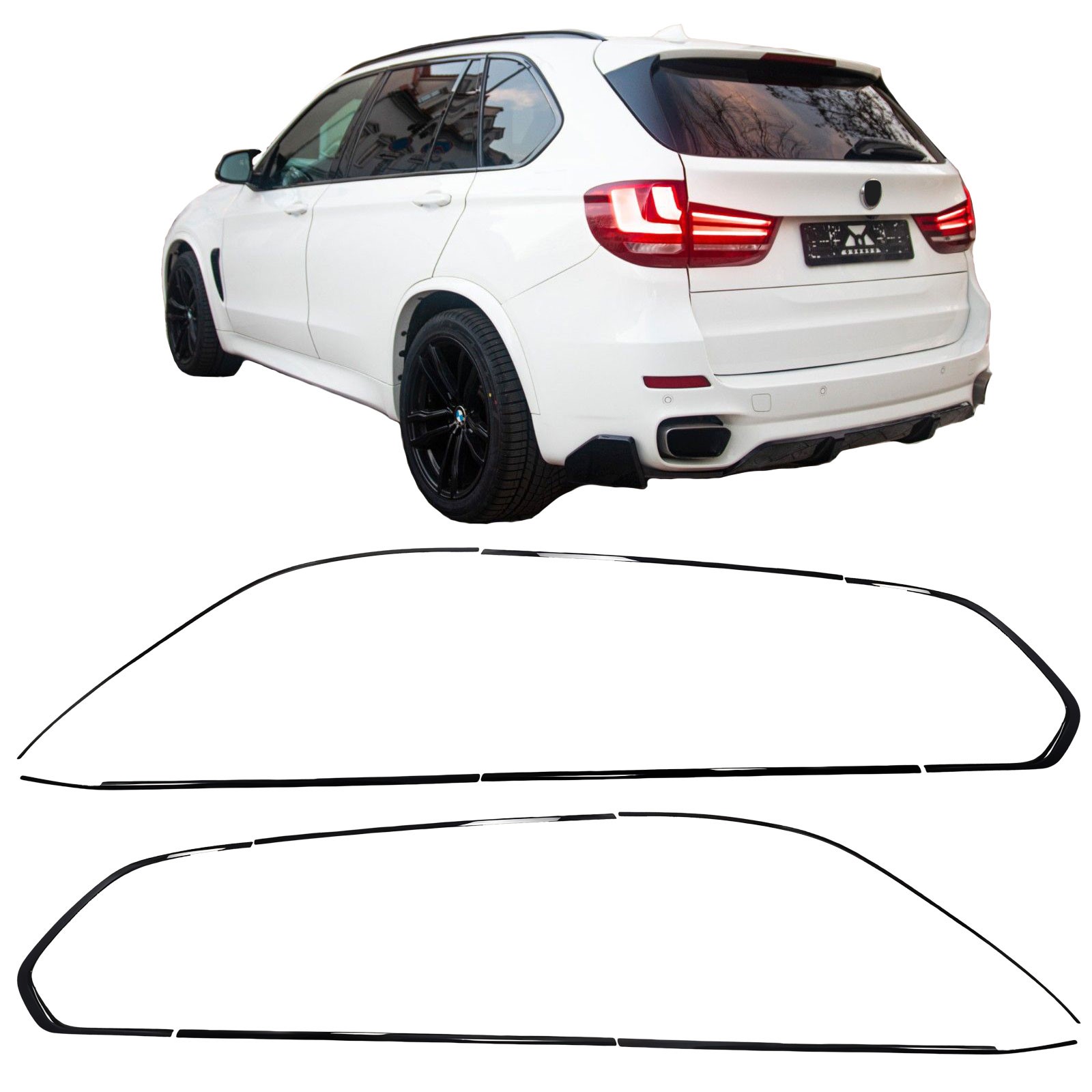 Shadow Line Zierleisten Fensterleisten Fensterrahmen Schwarz Glanz für BMW X5 F15 2013-2018