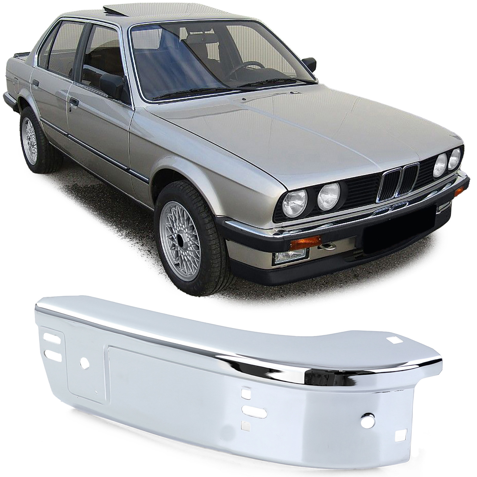 Front Stoßstange Chrom Ecke Rechts 51111888392 für BMW 3er E30 ab 1982-1987