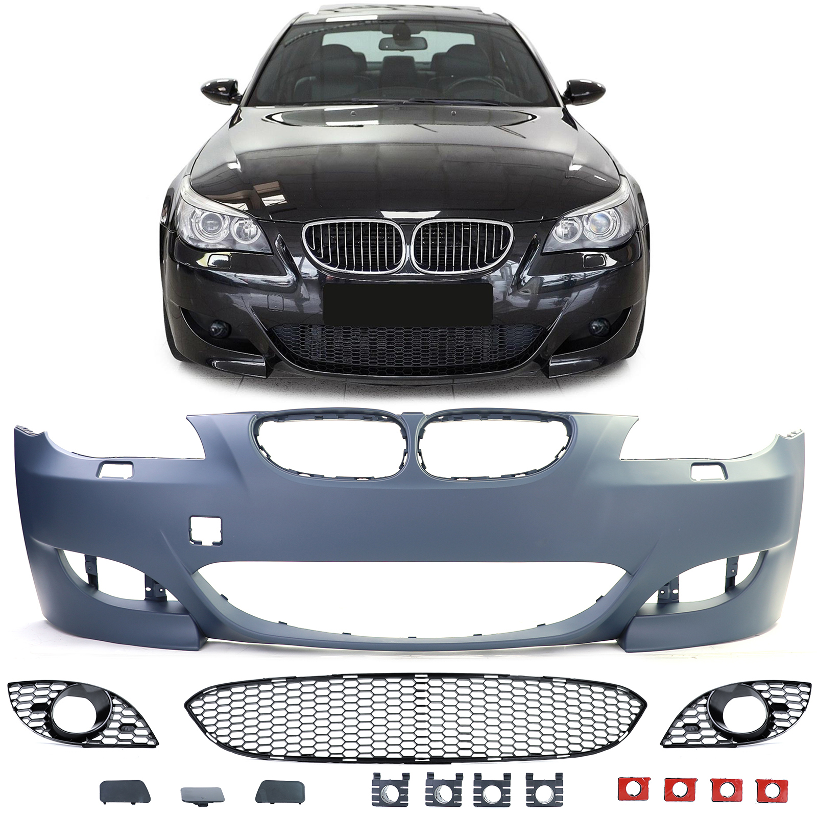 Front Stoßstange Sport Optik mit ABE 51117899050 für BMW 5er E60 E61 2003-09/2007 auch M5