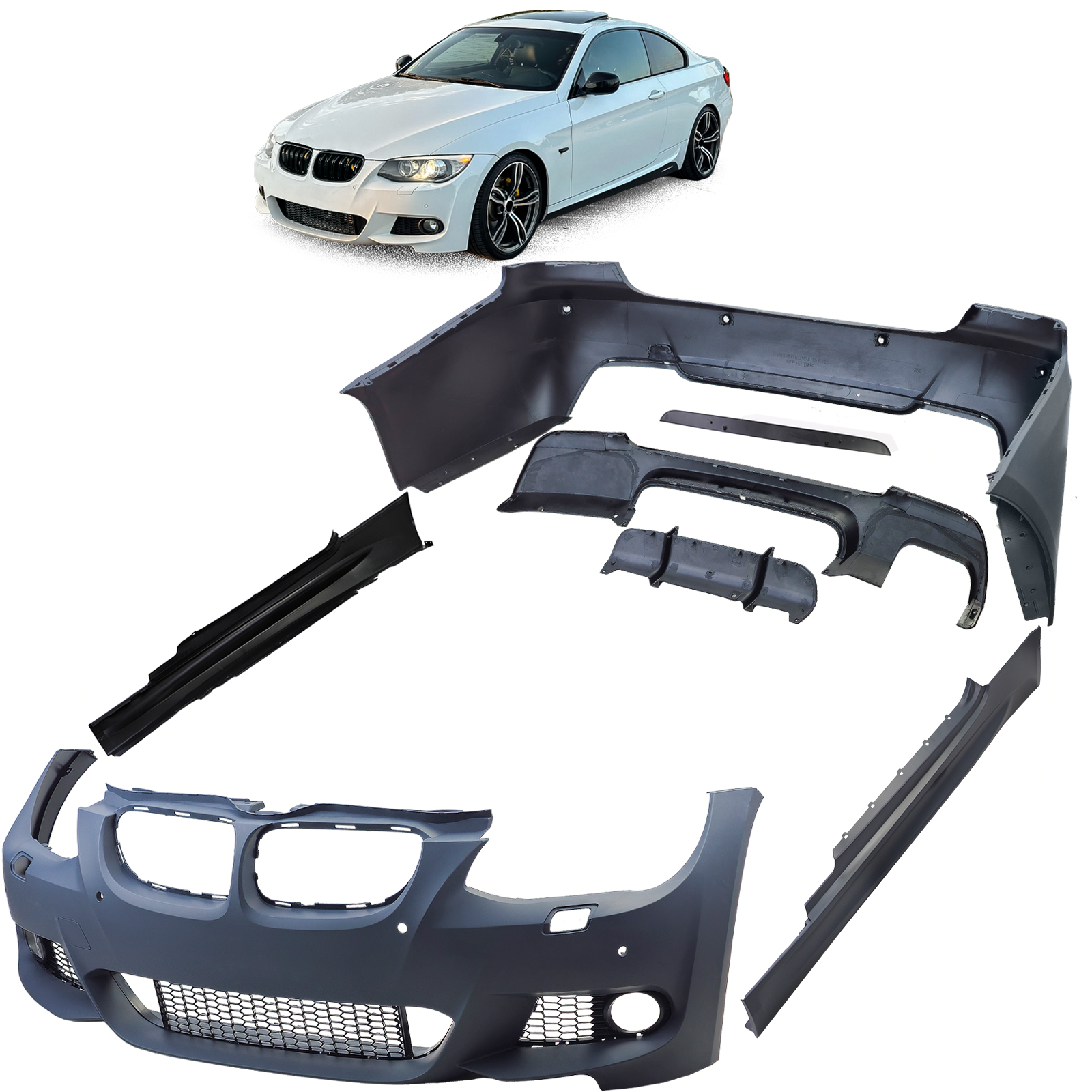 Sport Bodykit Stoßstange Schweller passt für 3er BMW E92 E93 10-13 Facelift LCI
