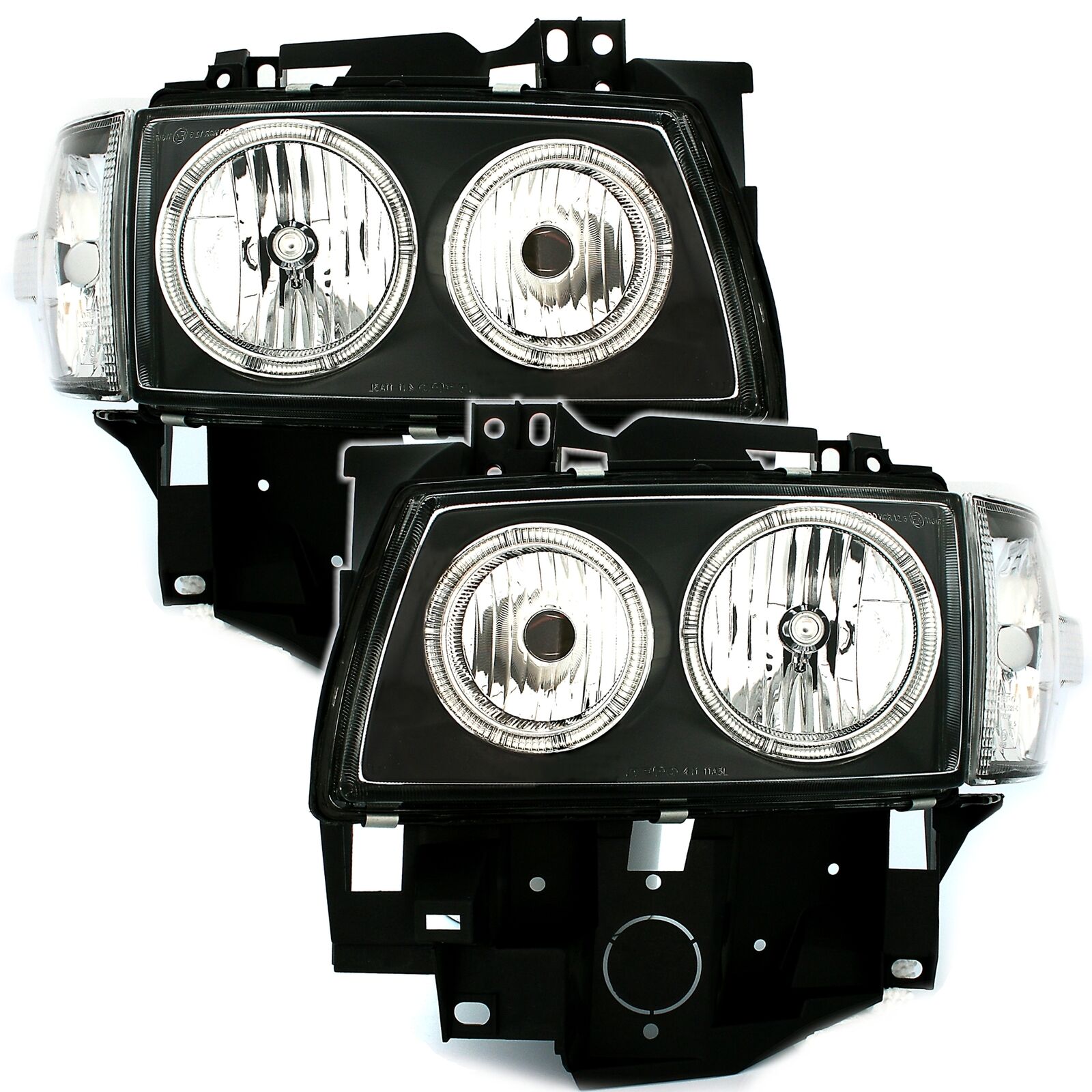 Angel Eyes Scheinwerfer Schwarz LINKS + RECHTS für VW T4 IV ab 1996-2003