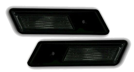 2x Seitenblinker Blinker Set Schwarz + Schwarzes Gehäuse für BMW E32 E34 E36