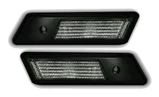2x Seitenblinker Blinker Set Weiss + Schwarzes Gehäuse für BMW E32 E34 E36