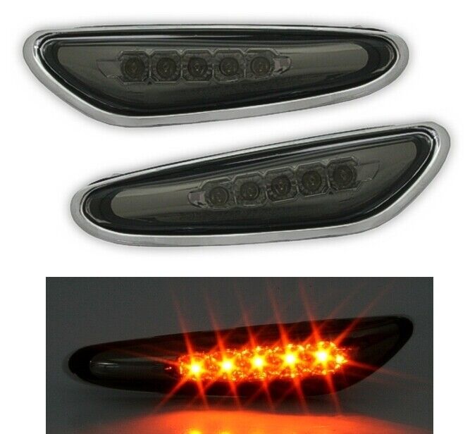 2x LED Seitenblinker Blinker Set Schwarz für BMW X3 E83 2003-2011 / E46 Limo Touring 2001-2005