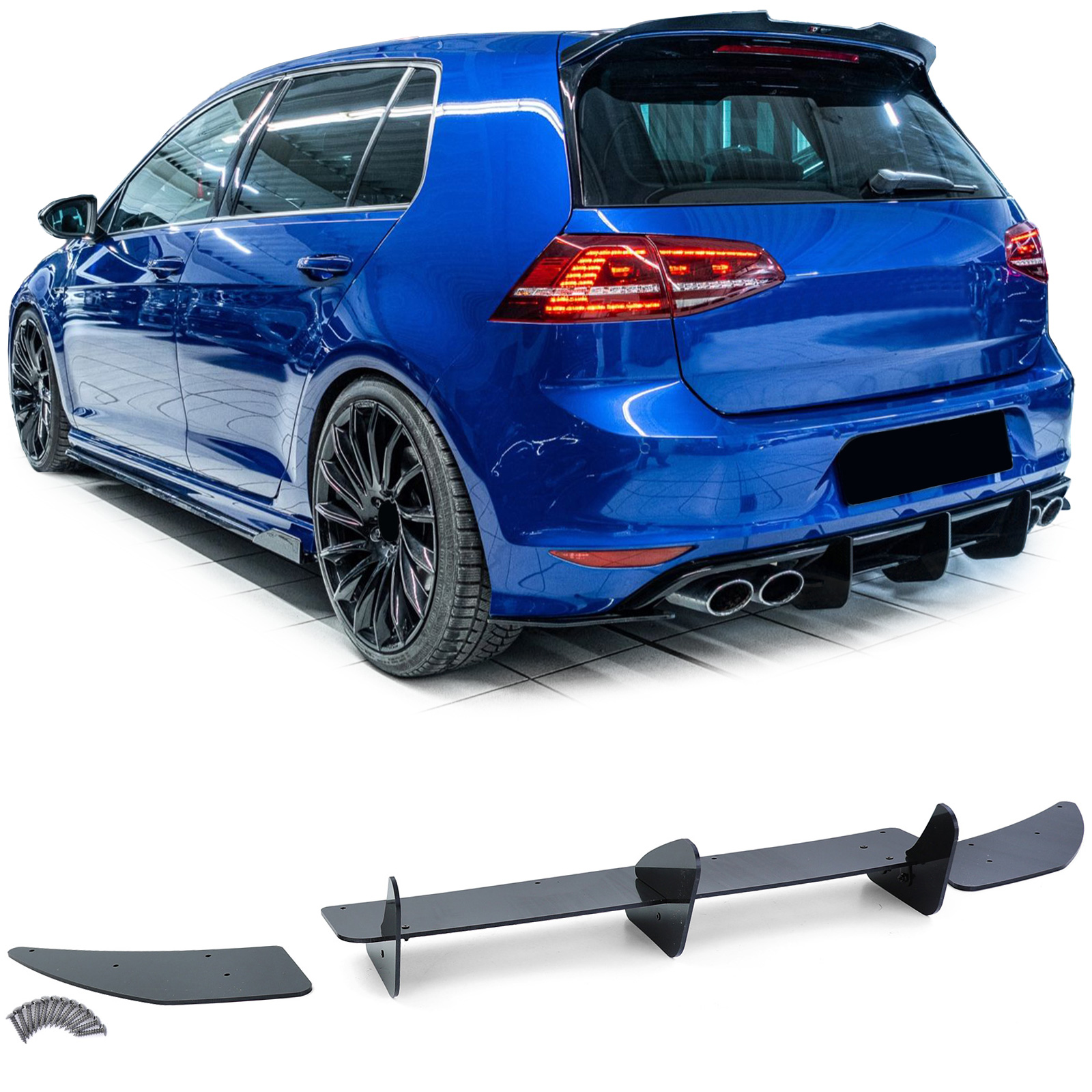 Heckdiffusor Diffusor Stoßstange Splitter Performance für VW Golf 7 VII R Vorfacelift 2012-2017