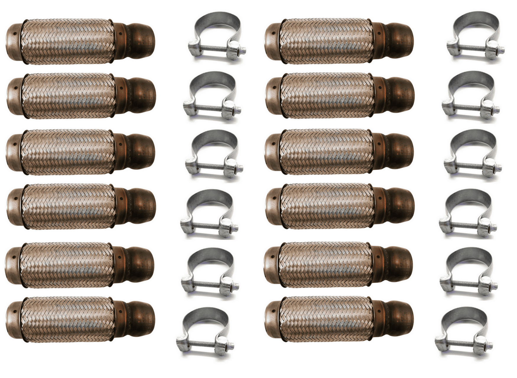 12x Flexrohr Flammrohr 60 x 250mm + Schelle für Mercedes Sprinter W906 nach Partikelfilter DPF
