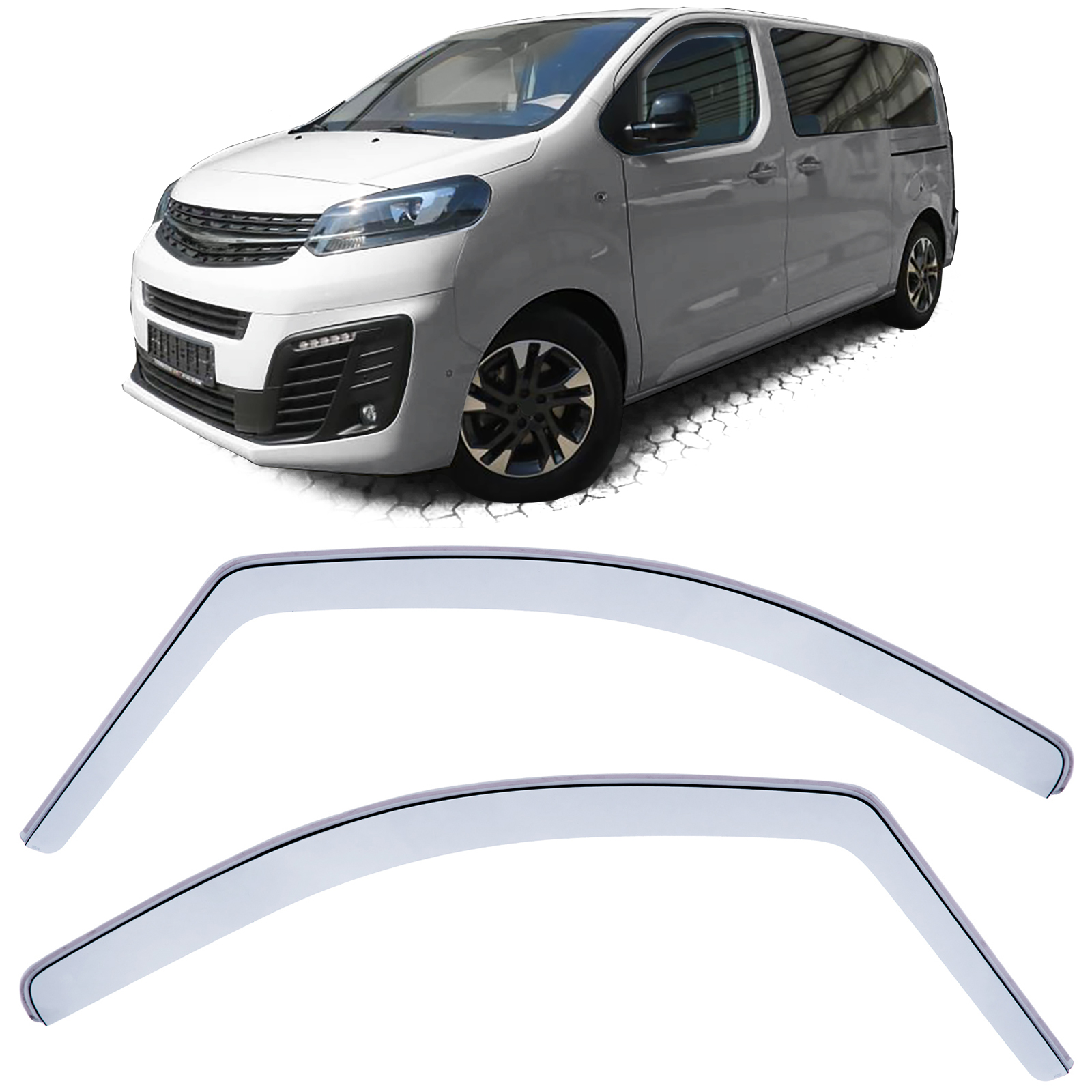 Windabweiser Regenabweiser Fenster Windschutz Hell für Opel Vivaro / Zafira Life C ab 2019-