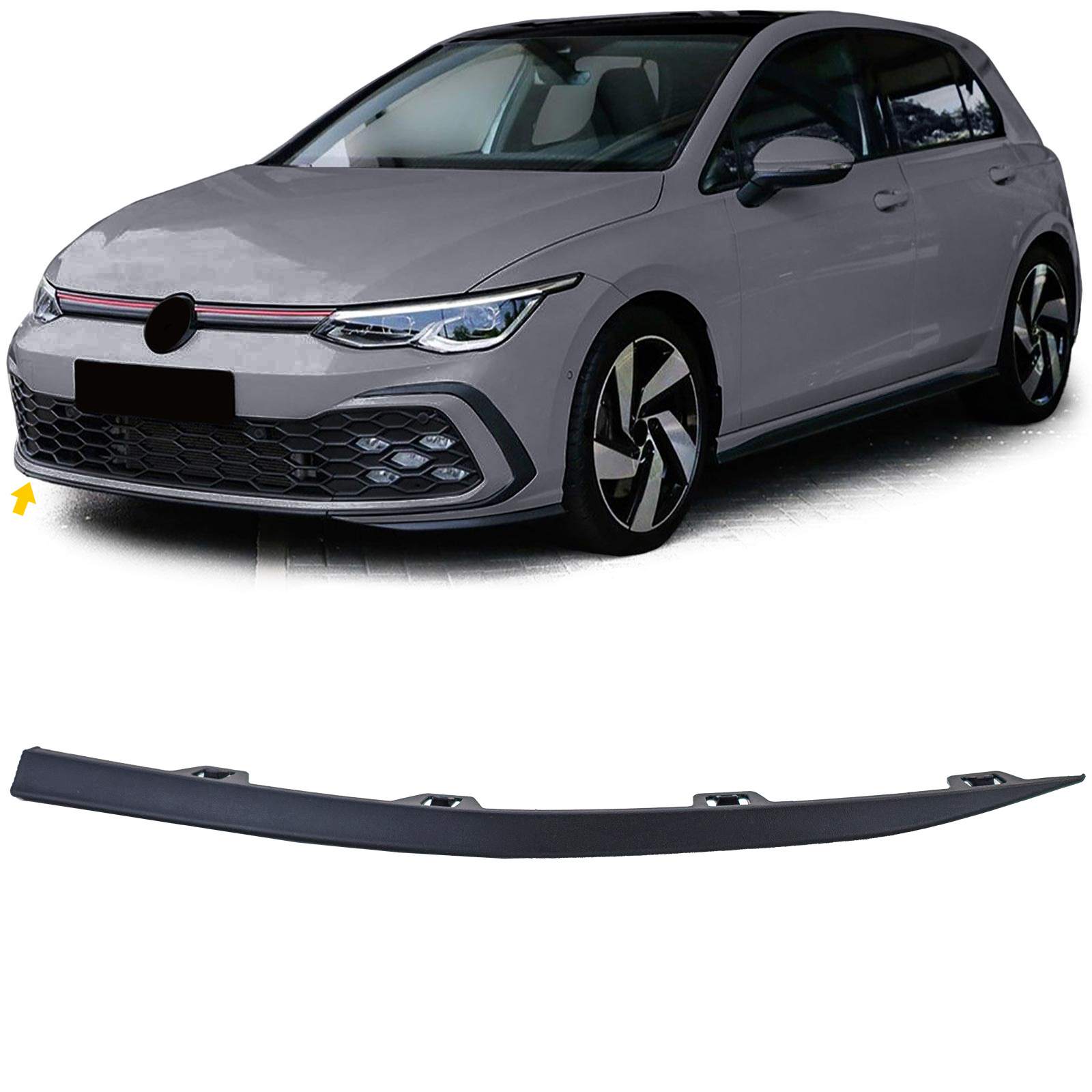 Stoßstange Spoiler Leiste Frontspoiler Matt RECHTS für VW Golf 8 VIII GTI GTD R-Line 2019-2024