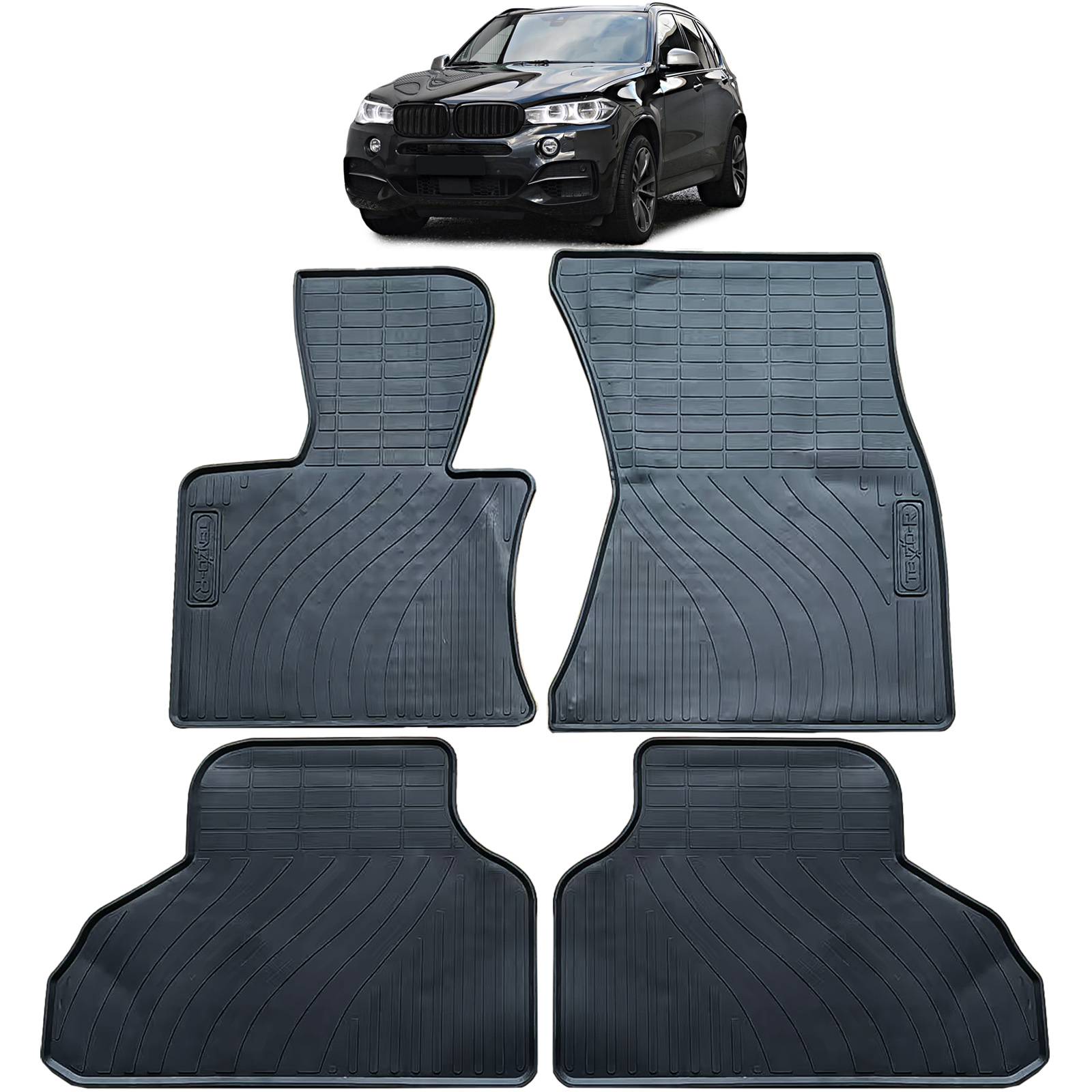 Premium Gummi Fußmatten Gummifußmatten VORN + HINTEN für BMW X5 F15 ab 2013-2018