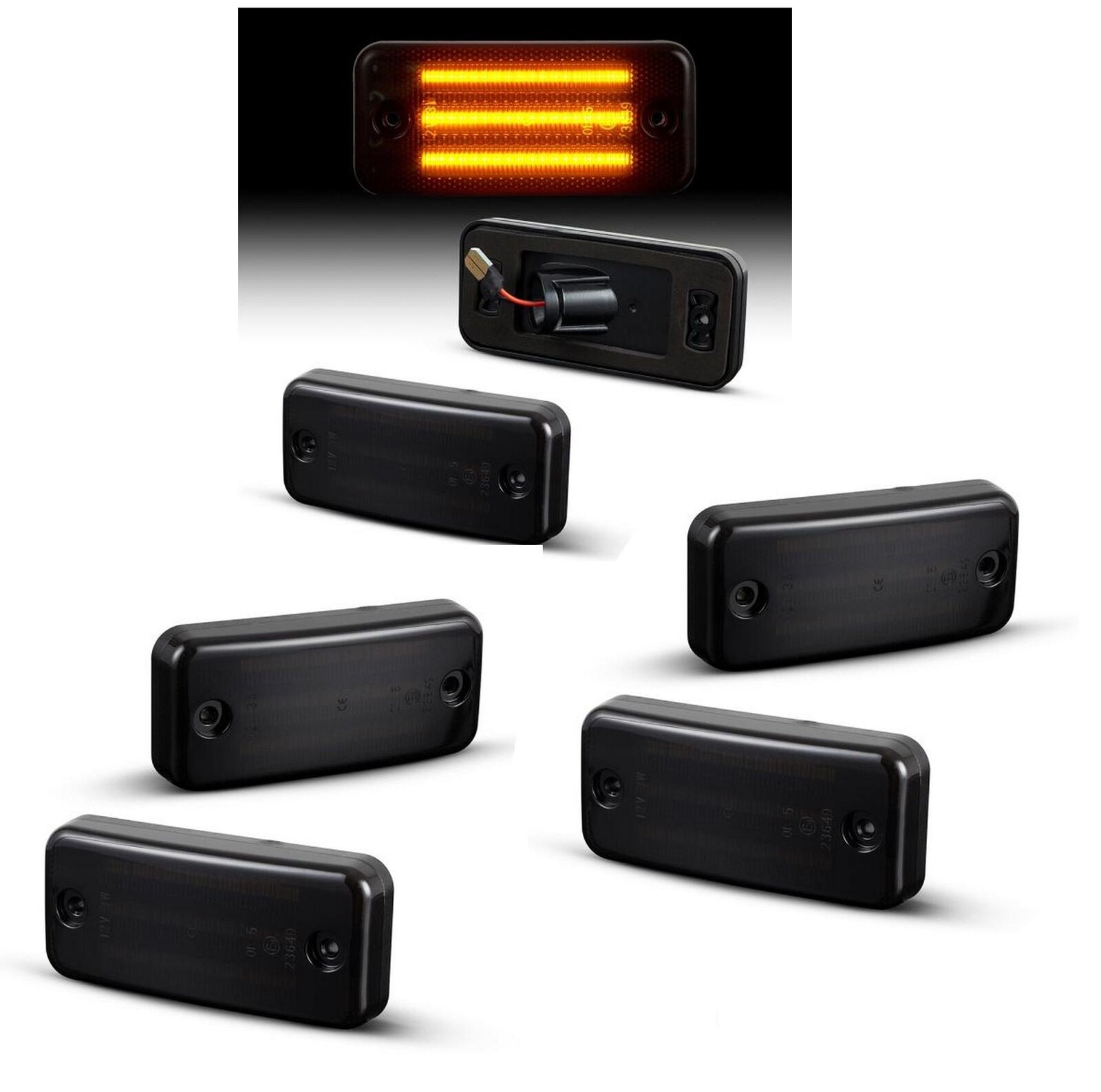 6x LED Seitenmarkierungsleuchten Seitenmarkierungs Leuchten Seitenbegrenzungsleuchten Schwarz für Fiat Ducato II III 2001-2020