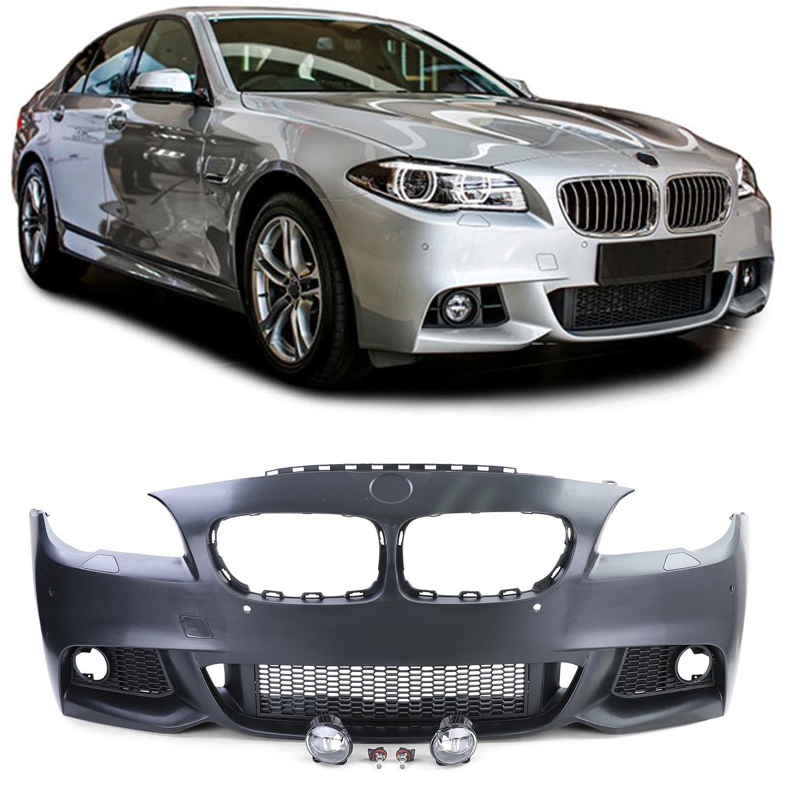 Front Stoßstange Sport mit Nebelscheinwerfer für BMW 5er F10 F11 2010-2013