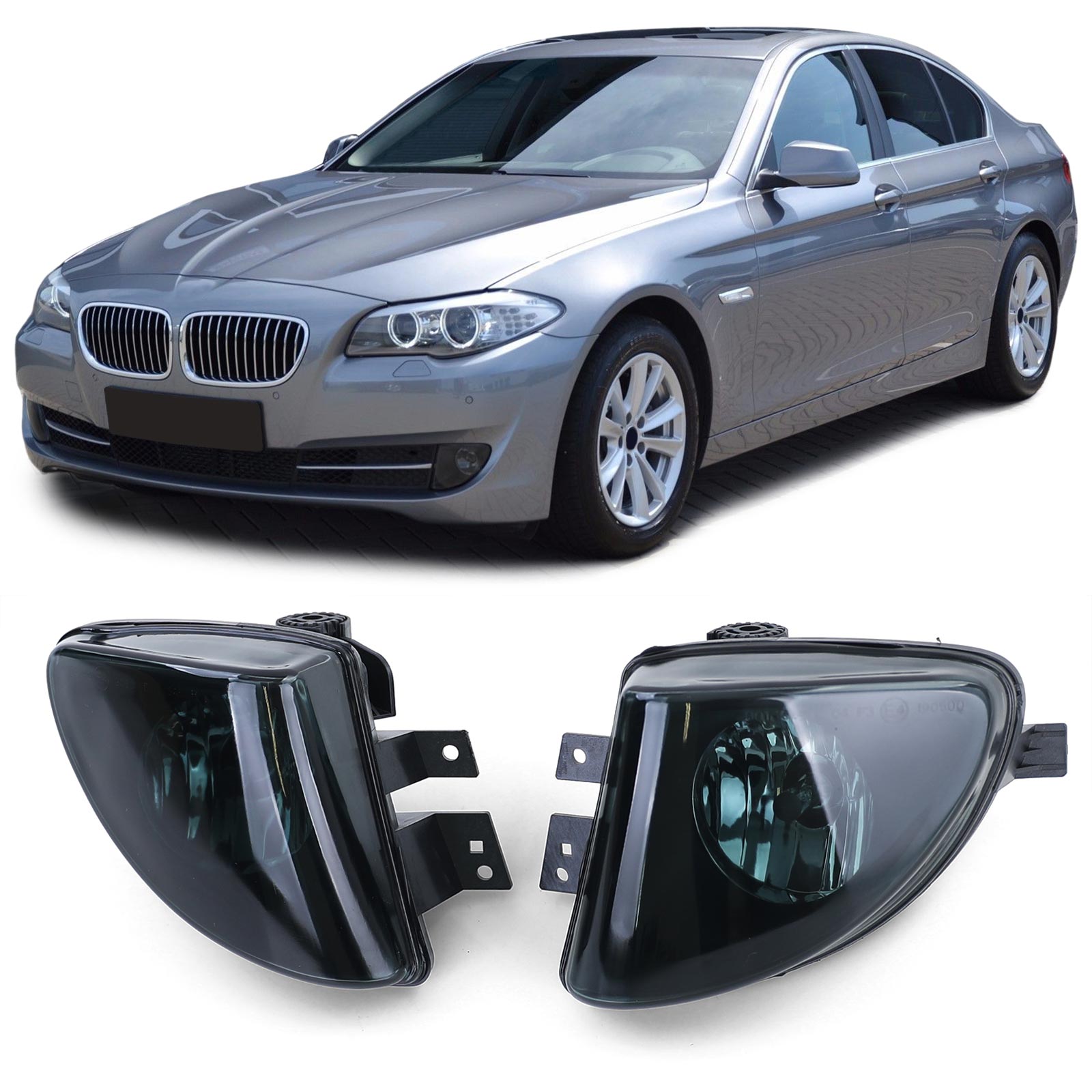 Klarglas Nebelscheinwerfer Schwarz Smoke für BMW 5er F10 F11 2010-2013