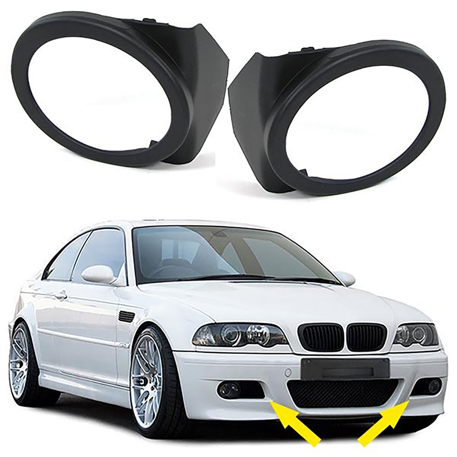 Nebelscheinwerfer Blenden Halter Links + Rechts für BMW 3er E46 1998-2007 mit M-Paket Stoßstange