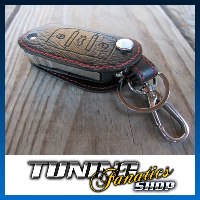 Schlüsseltasche Klappschlüssel Schlüssel Etui LEDER ROT 3er für VW Seat Skoda