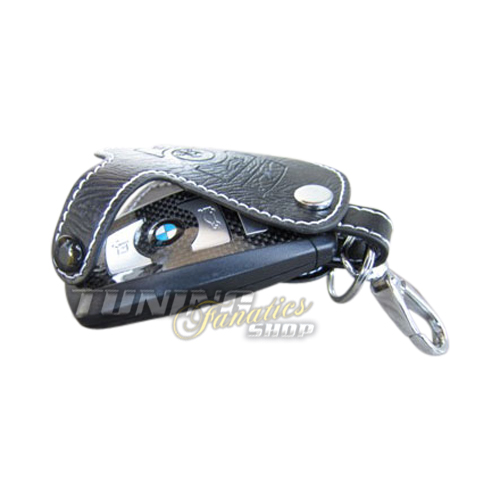 Schlüsseltasche Schlüsseletui Klappschlüssel Schlüssel LEDER Weiss #3 für BMW
