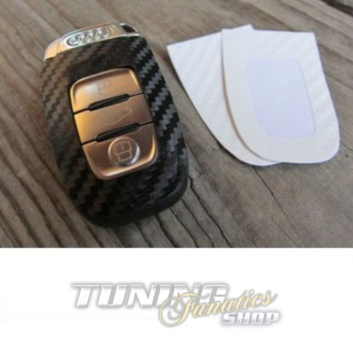 Schlüssel Carbon Design Dekor Folie Aufkleber Sticker in WEISS für Audi *NEU*