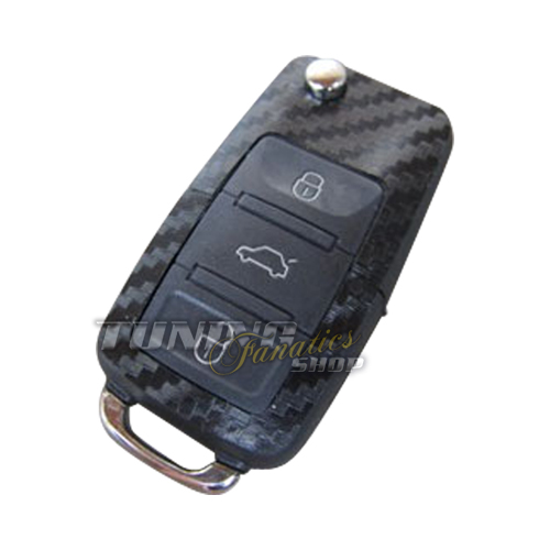 Schlüssel Carbon Design Dekor Folie Aufkleber Schwarz 3er für VW Seat Skoda