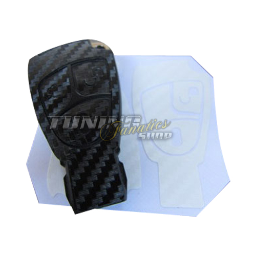 Passend für Mercedes Schlüssel Carbon Design Dekor Folie Aufkleber Sticker WEISS