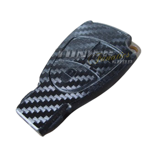 Schlüssel Carbon Design Dekor Folie Aufkleber Sticker SCHWARZ 2Tast für Mercedes