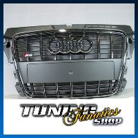 Original S3 Kühlergrill Sportgrill Grill Platinum Grau für Audi A3 S3 8P 2009-
