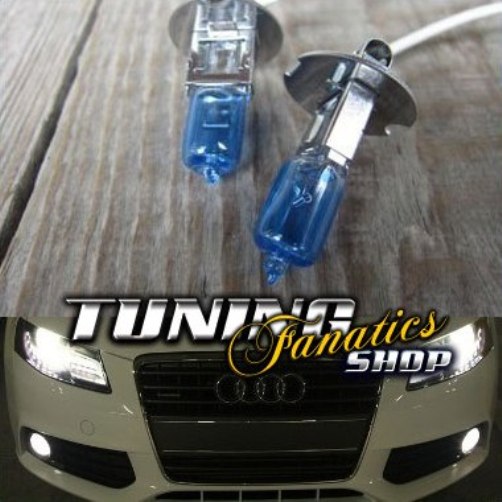 2x Super White H3 XENON LOOK Birnen Lampen E4 FREI #375 für FERNLICHT