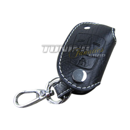 Schlüsseltasche Schlüsseletui Klappschlüssel Schlüssel LEDER Weiss 3T für Opel