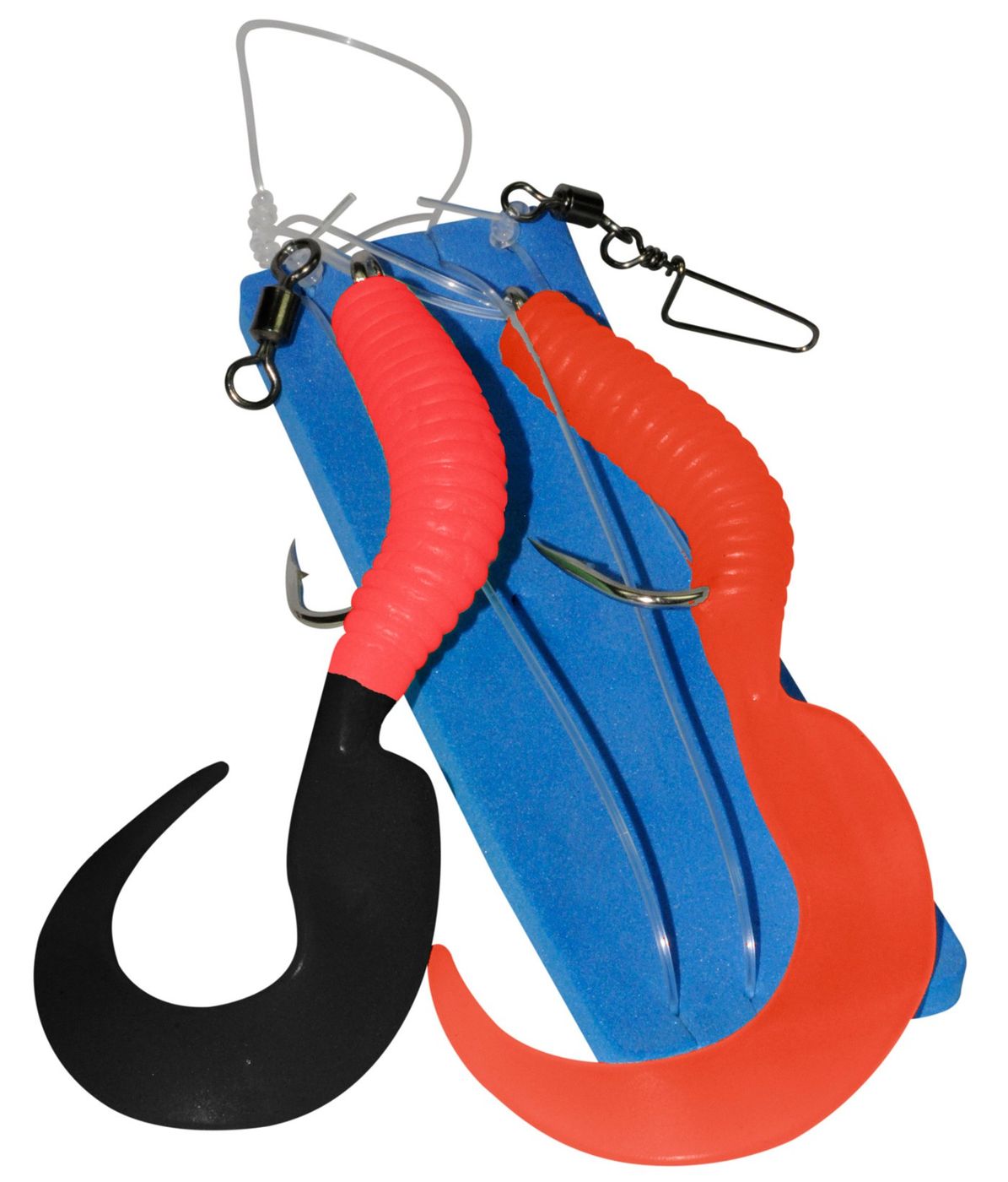 Dieter Eisele Meeresvorfach mit 2 Gummiködern 14cm rot/schwarz 9/0 1,20mm