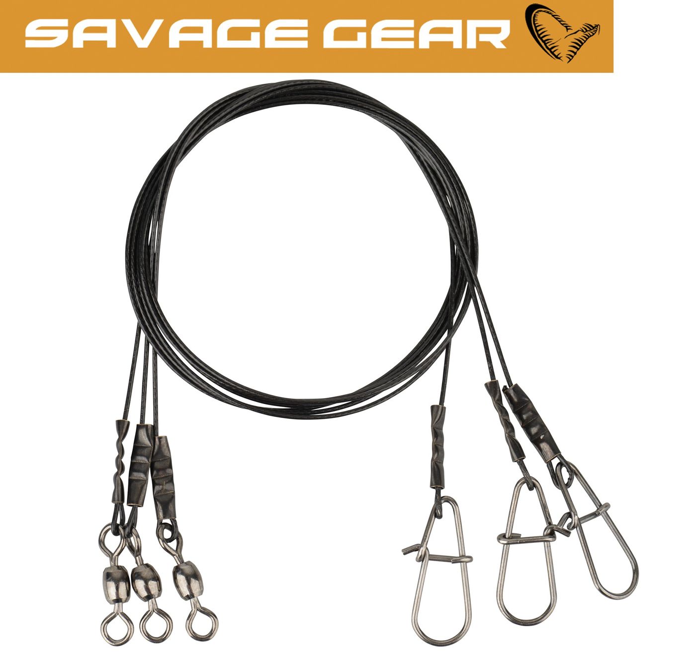 Savage Gear Black7 Stahlvorfach 40cm 0,60mm 25kg - 3 Hechtvorfächer