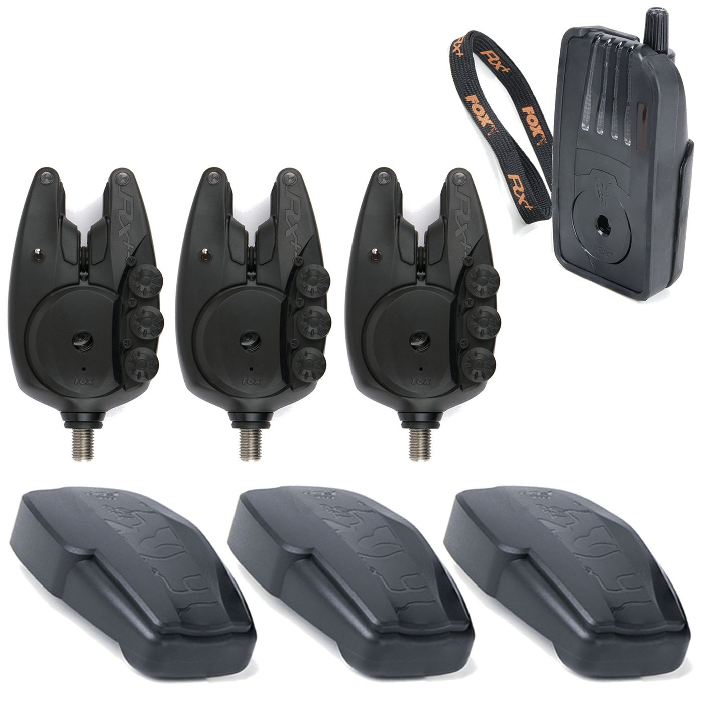 Fox Micron RX+ 3er Bissanzeiger Set - 3 Funkbissanzeiger + 1 Receiver