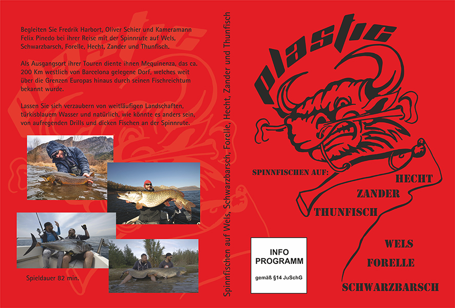 Plastic DVD - Angelfilm übers Spinnfischen auf Zander, Hecht, Forelle, Wels, Schwarzbarsch &Thunfisch in Spanien