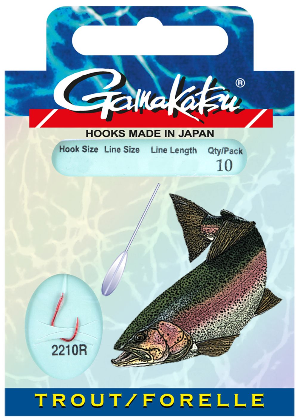 Gamakatsu Trout LS-2210 rot - 10 gebundene Forellenhaken